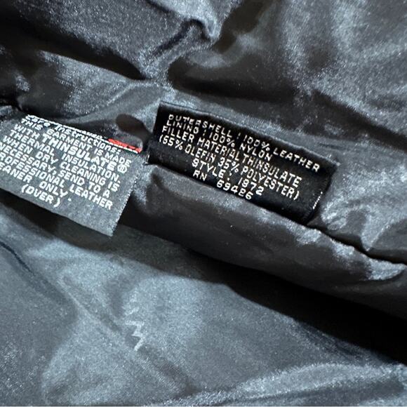 Vintage 80s Wilsons Black‎ Leather Paisley Print Long Sleeve Coat Size M - Picture 9 of 13